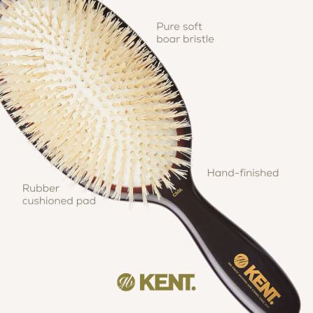 แปรงหวีผม KENT รุ่น CLASSIC SHINE ขนาดใหญ่ ขนหมูป่าแท้สีขาว ขนนุ่ม นำเข้าจากอังกฤษ_5