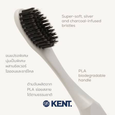แปรงสีฟันขนนุ่มพิเศษ KENT SMILE ผสานซิลเวอร์และชาร์โคล สีขาว_6