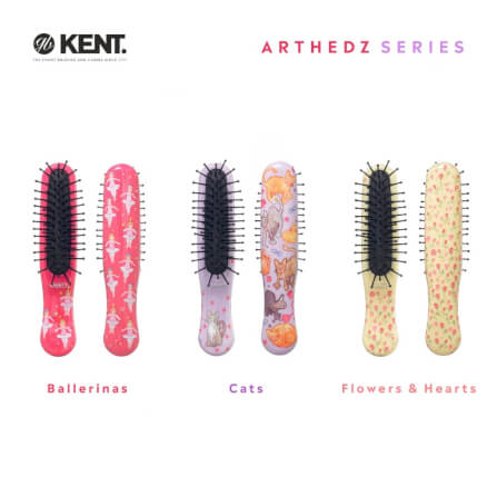 แปรงหวีผมเด็ก KENT รุ่น KIDS ARTHEDZ FLOWERS AND HEARTS HAIRBRUSH ลายดอกไม้และหัวใจ_7