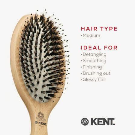 แปรงหวีผมไม้แท้ ขนาดใหญ่ KENT รุ่น PF01 PERFECT FOR SMOOTHING