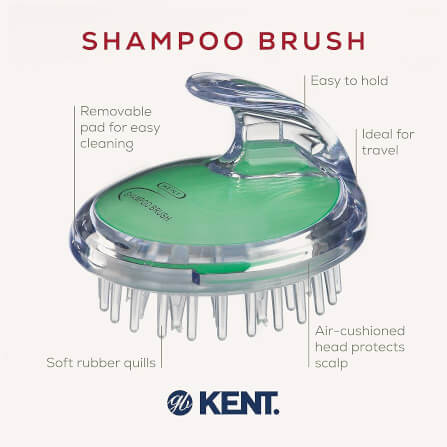 แปรงสระผม KENT SHAMPOO AND SCALP MASSAGE BRUSH สีเขียว_9