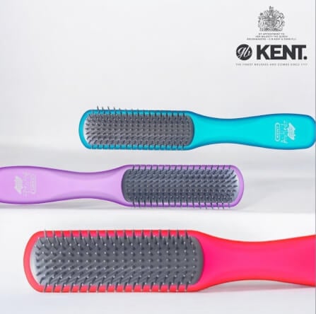 แปรงหวีผม ดีแทงเกิล KENT รุ่นแคบ AIRHEDZ DETANGLING สีฟ้า_8