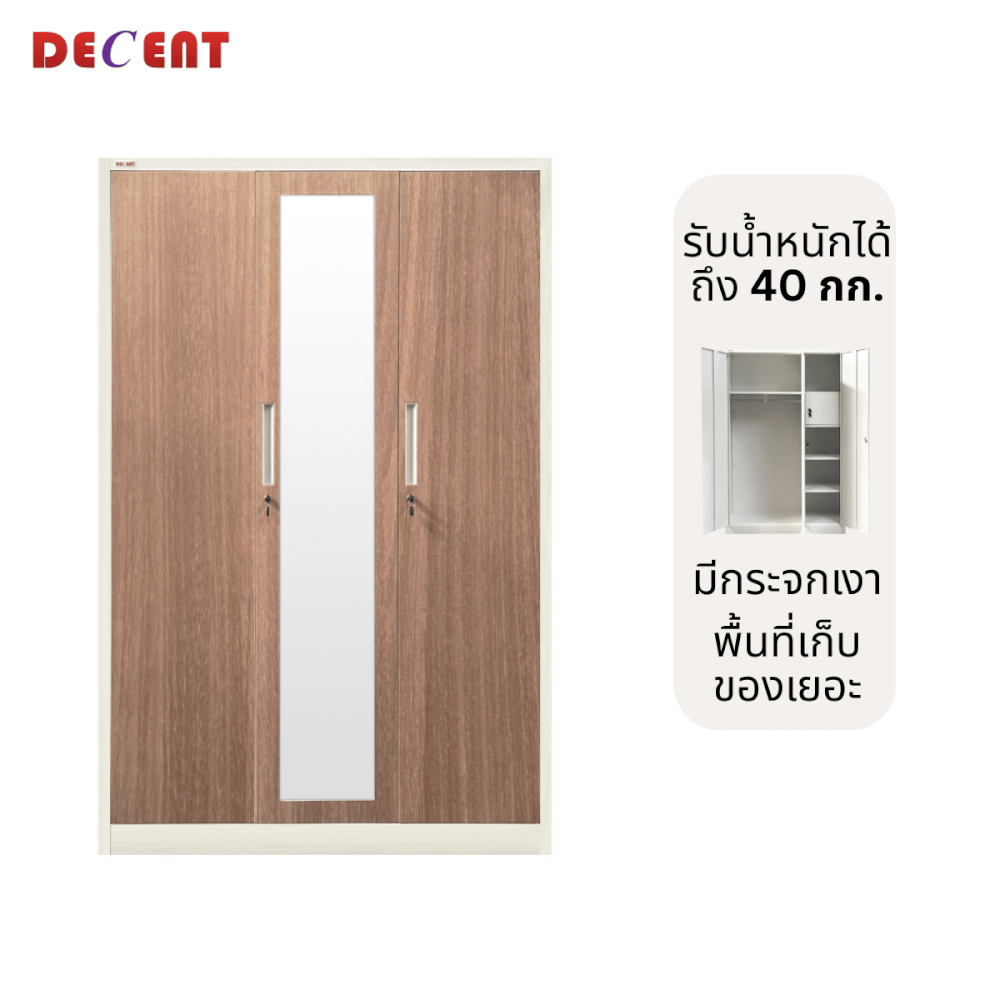 ตู้เสื้อผ้า บานเปิด 3 ประตู DECENT ลาย วู้ดดี้123 120ซม._3