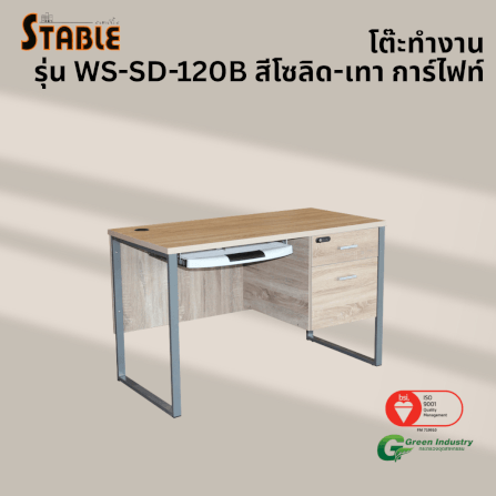 โต๊ะคอมพิวเตอร์ STABLE รุ่น WS-SD-120B 120 ซม. สีโซลิด-เทา การ์ไฟท์_3