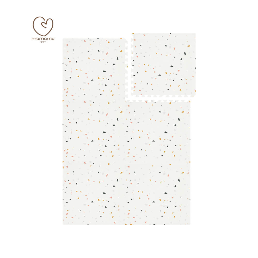 แผ่นรองคลาน จิ๊กซอว์ MAMAMO ลาย PASTEL TERRAZZO เซต 6 แผ่น หนา 1.2 CM. เกรดพรีเมี่ยม แผ่นใหญ่ มีขอบปิด แถมฟรี ถุงซิปพกพา พร้อมส่ง_0