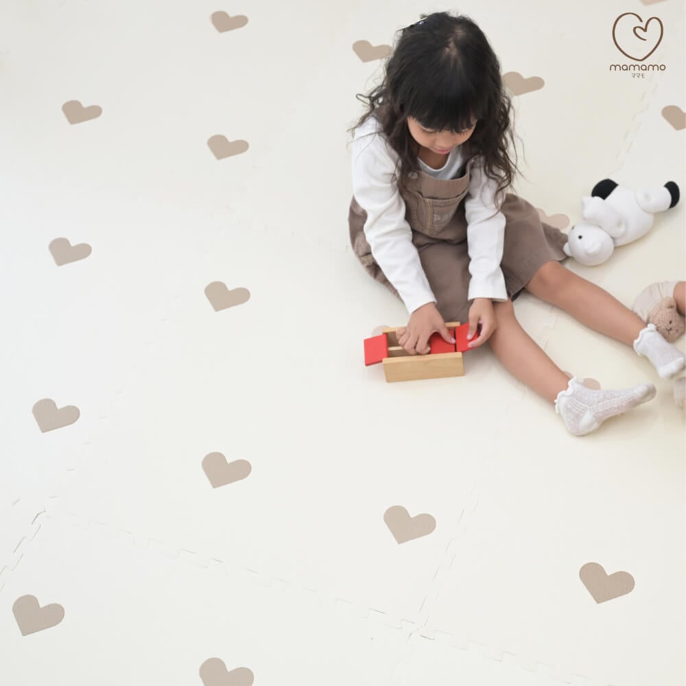 แผ่นรองคลาน จิ๊กซอว์ MAMAMO ลาย HEART เซต 6 แผ่น เกรดพรีเมี่ยม หนา 1.4 CM. พร้อมขอบปิด แถมฟรี ถุงซิปพกพา พร้อมส่ง