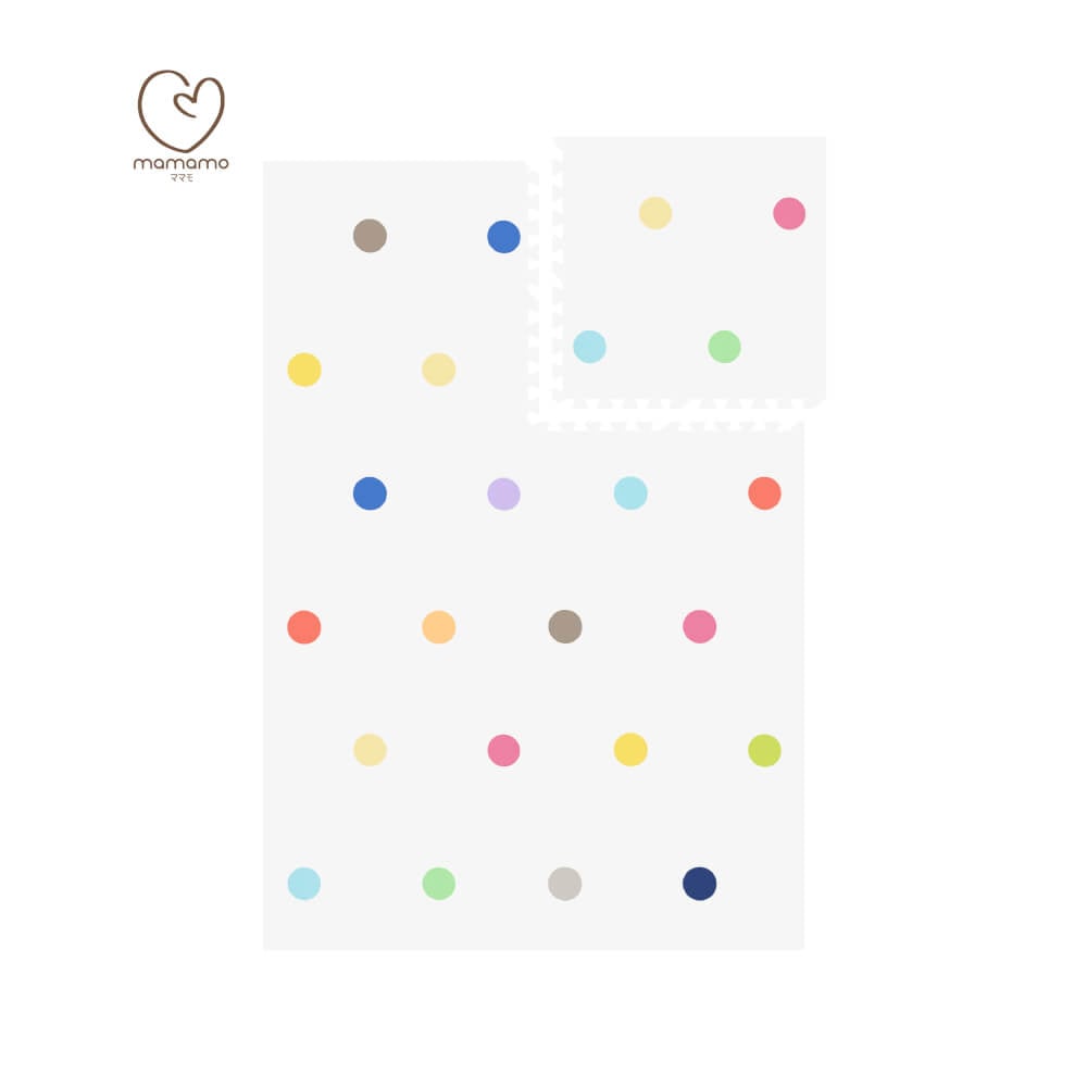 แผ่นรองคลาน จิ๊กซอว์ MAMAMO ลาย RAINBOW DOT เซต 6 แผ่น เกรดพรีเมี่ยม หนา 1.4 CM. พร้อมขอบปิด แถมฟรี ถุงซิปพกพา พร้อมส่ง_9