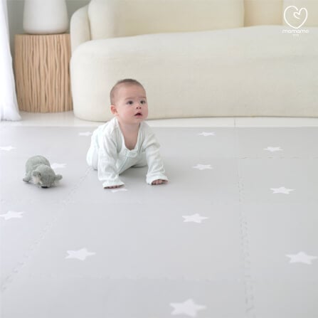 แผ่นรองคลาน จิ๊กซอว์ MAMAMO ลาย STAR เซต 6 แผ่น เกรดพรีเมี่ยม หนา 1.4 CM. พร้อมขอบปิด แถมฟรี ถุงซิปพกพา พร้อมส่ง_2