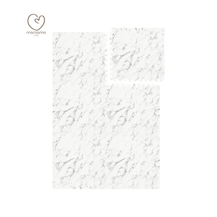 แผ่นรองคลาน จิ๊กซอว์ MAMAMO ลาย WHITE MARBLE เซต 6 แผ่น หนา 1.2 CM. เกรดพรีเมี่ยม แผ่นใหญ่ มีขอบปิด แถมฟรี ถุงซิปพกพา พร้อมส่ง