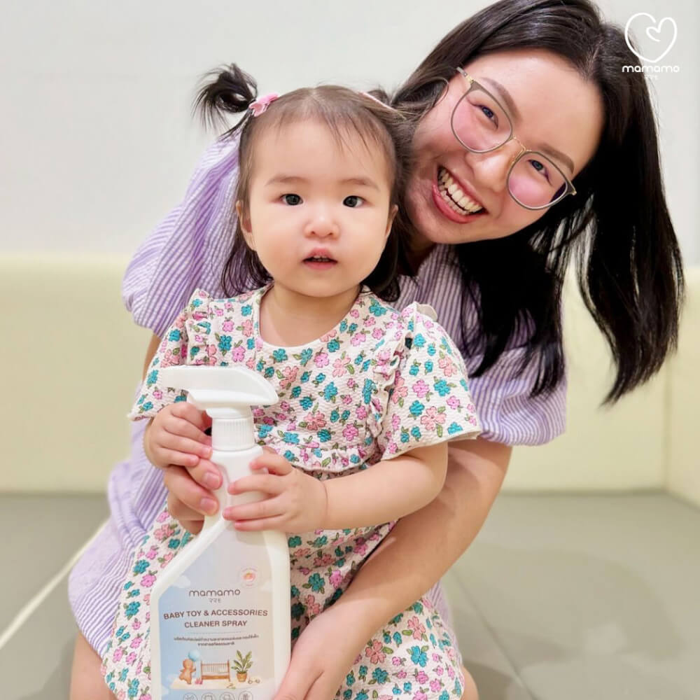 น้ำยาทำความสะอาดของเล่นเด็กและแผ่นรองคลาน MAMAMO สเปรย์ กลิ่นพีช ขนาด 500 ML. พร้อมส่ง