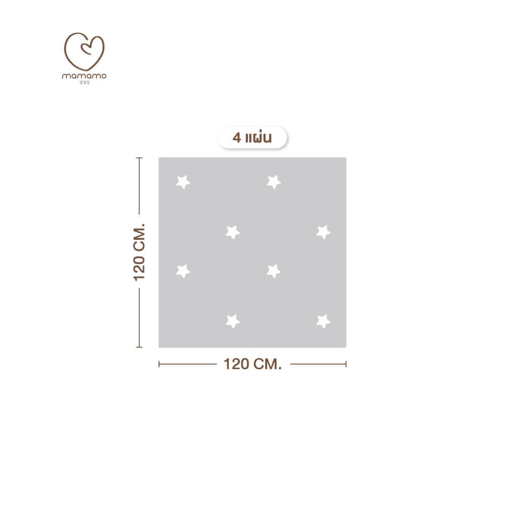 แผ่นรองคลาน จิ๊กซอว์ MAMAMO ลาย STAR เซต 4 แผ่น เกรดพรีเมี่ยม หนา 1.4 CM. พร้อมขอบปิด พร้อมส่ง_0