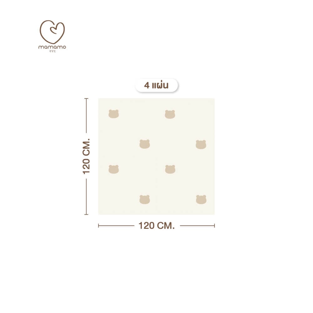 แผ่นรองคลาน จิ๊กซอว์ MAMAMO ลาย BEAR เซต 4 แผ่น เกรดพรีเมี่ยม หนา 1.4 CM. พร้อมขอบปิด พร้อมส่ง_0