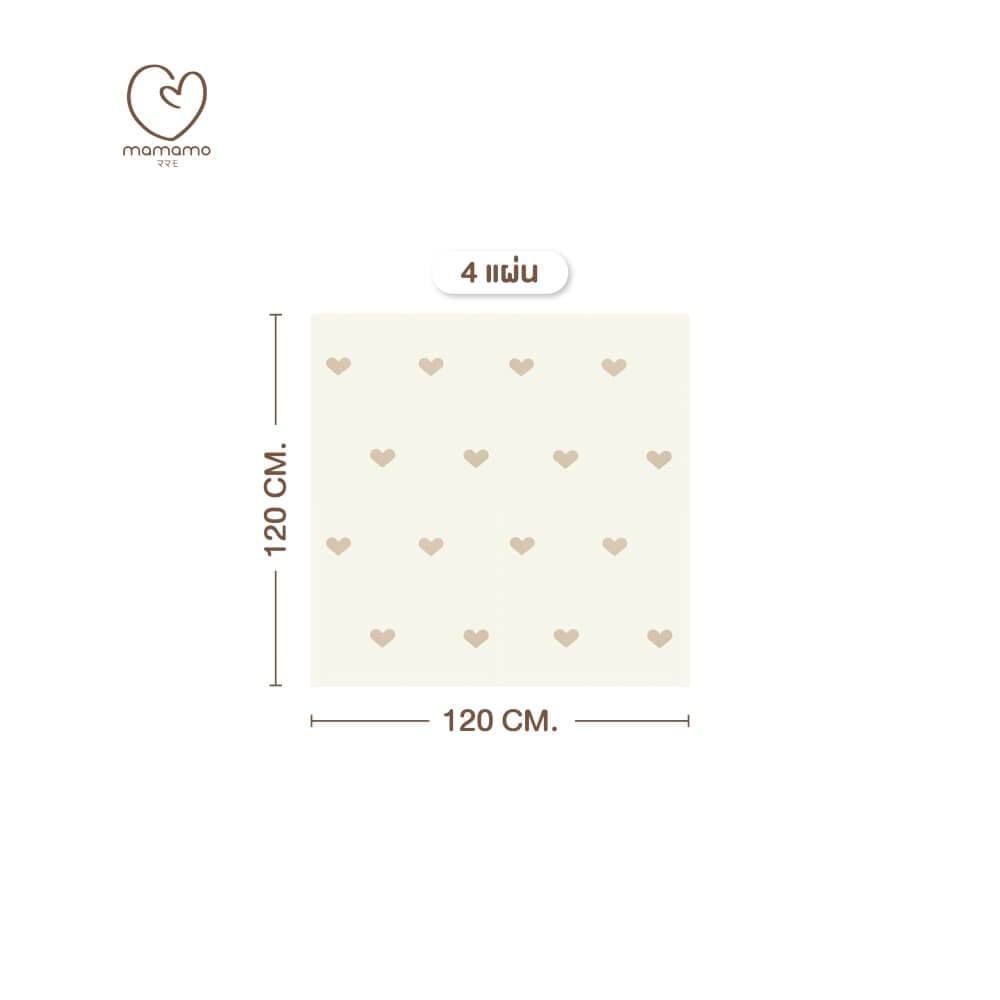 แผ่นรองคลาน จิ๊กซอว์ MAMAMO ลาย HEART เซต 4 แผ่น เกรดพรีเมี่ยม หนา 1.4 CM. พร้อมขอบปิด พร้อมส่ง_0