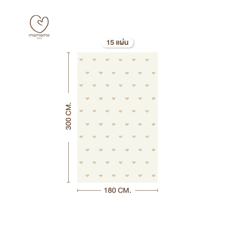 แผ่นรองคลาน จิ๊กซอว์ MAMAMO ลาย HEART เซต 15 แผ่น เกรดพรีเมี่ยม หนา 1.4 CM. พร้อมขอบปิด พร้อมส่ง_0