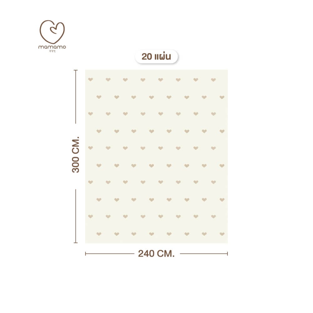 แผ่นรองคลาน จิ๊กซอว์ MAMAMO ลาย HEART เซต 20 แผ่น เกรดพรีเมี่ยม หนา 1.4 CM. พร้อมขอบปิด พร้อมส่ง