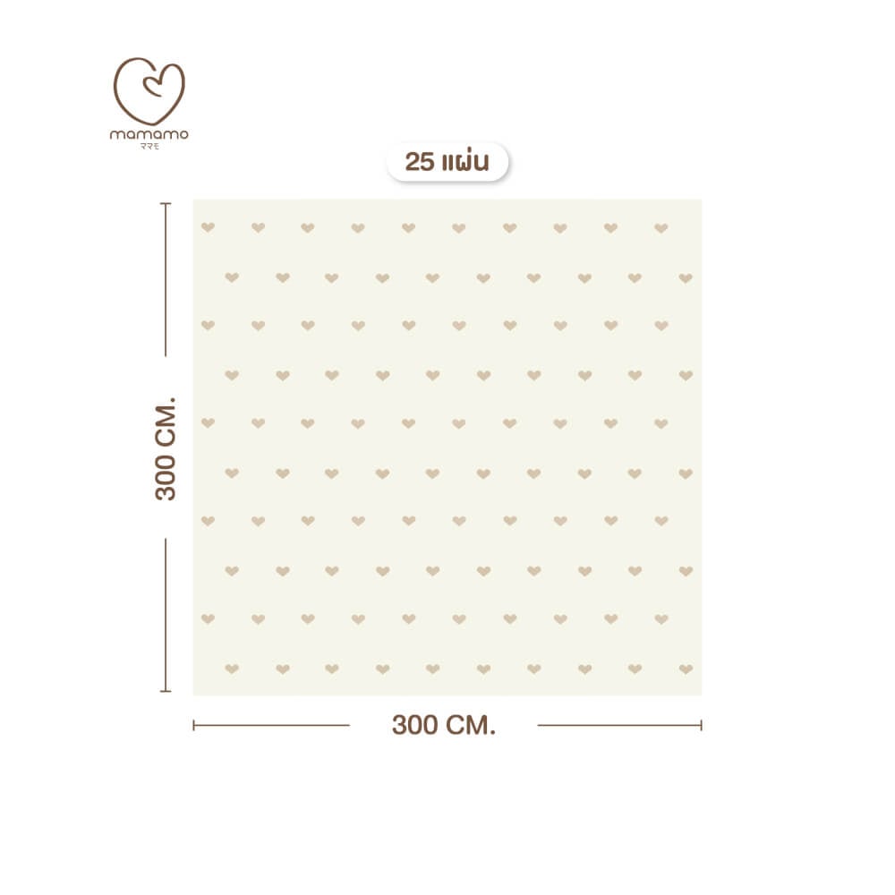 แผ่นรองคลาน จิ๊กซอว์ MAMAMO ลาย HEART เซต 25 แผ่น เกรดพรีเมี่ยม หนา 1.4 CM. พร้อมขอบปิด พร้อมส่ง