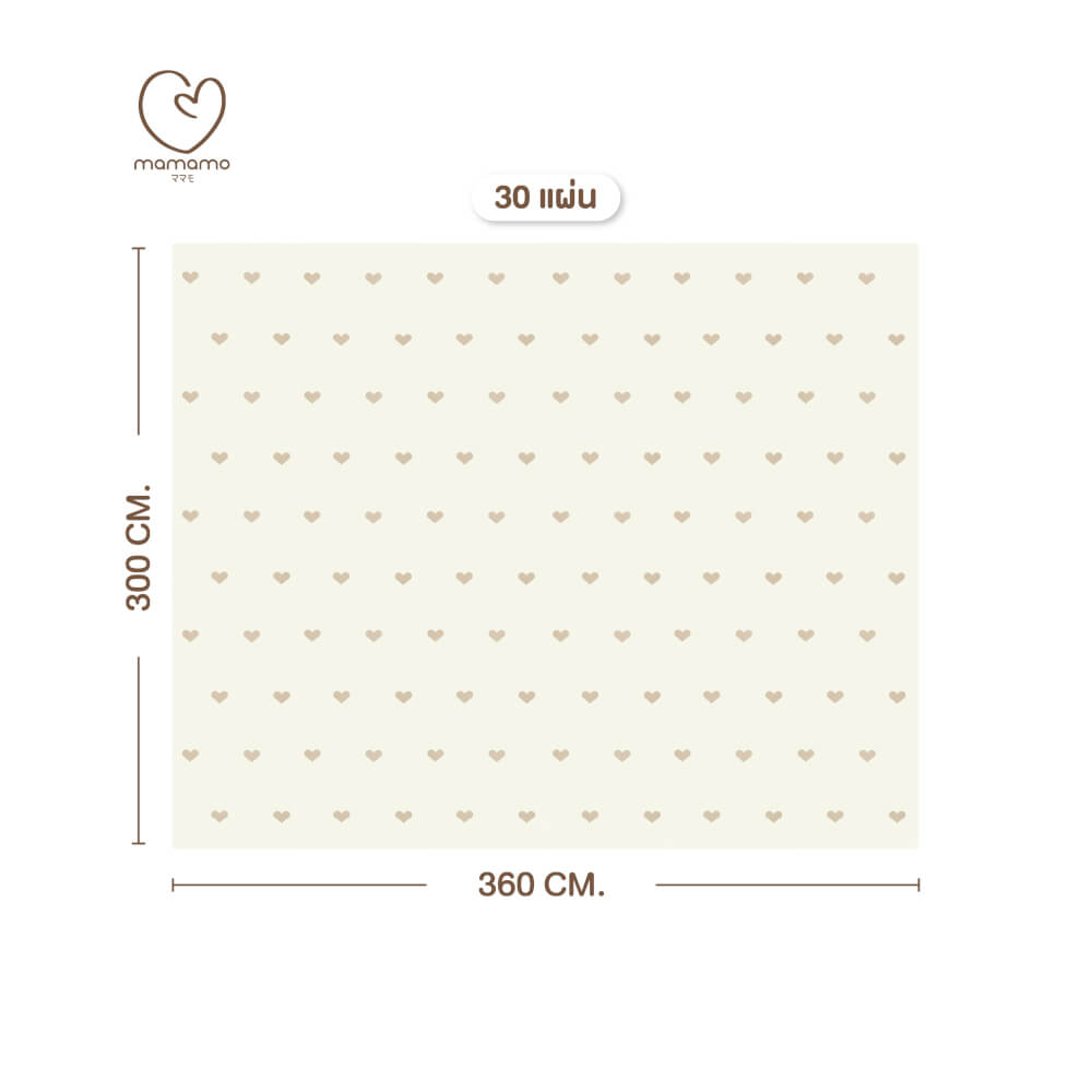 แผ่นรองคลาน จิ๊กซอว์ MAMAMO ลาย HEART เซต 30 แผ่น เกรดพรีเมี่ยม หนา 1.4 CM. พร้อมขอบปิด พร้อมส่ง