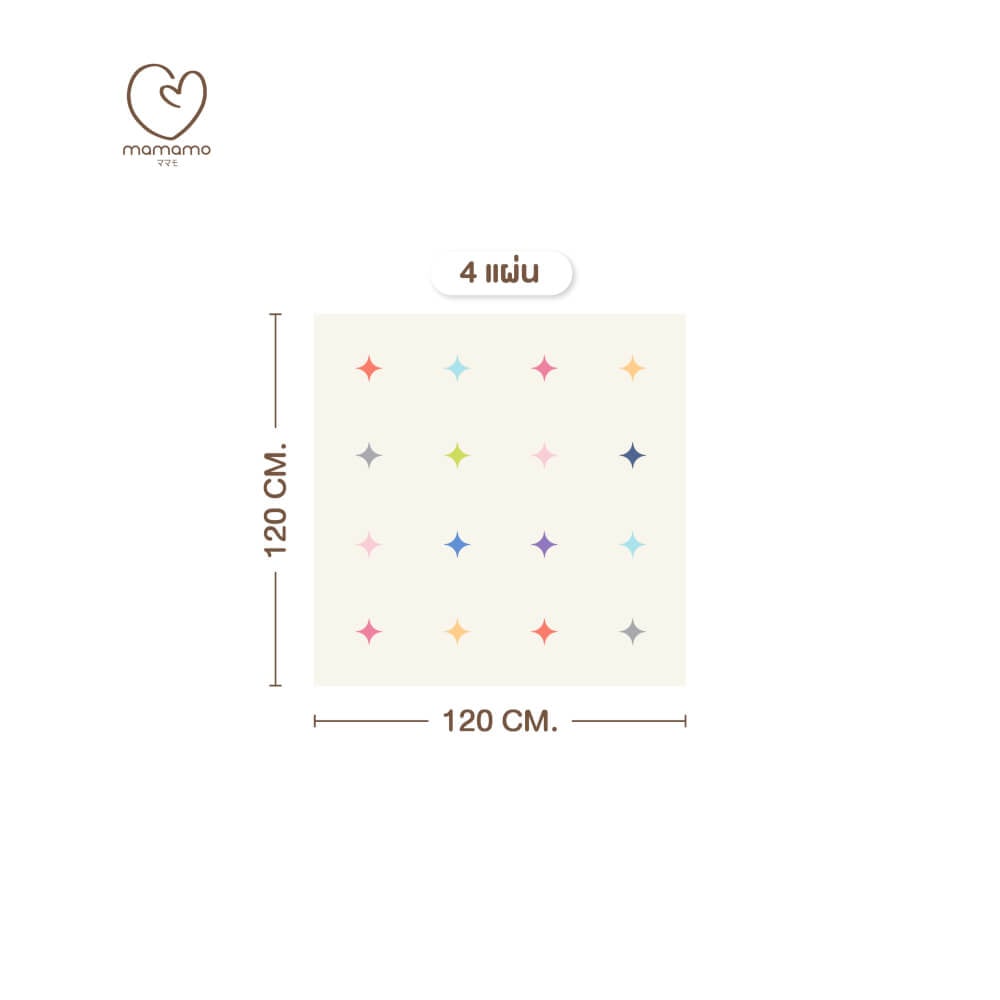 แผ่นรองคลาน จิ๊กซอว์ MAMAMO ชุด CHRISTMAS COLLECTION ลาย TWINKLE เซต 4 แผ่น เกรดพรีเมี่ยม หนา 1.4 CM. พร้อมขอบปิด พร้อมส่ง_8