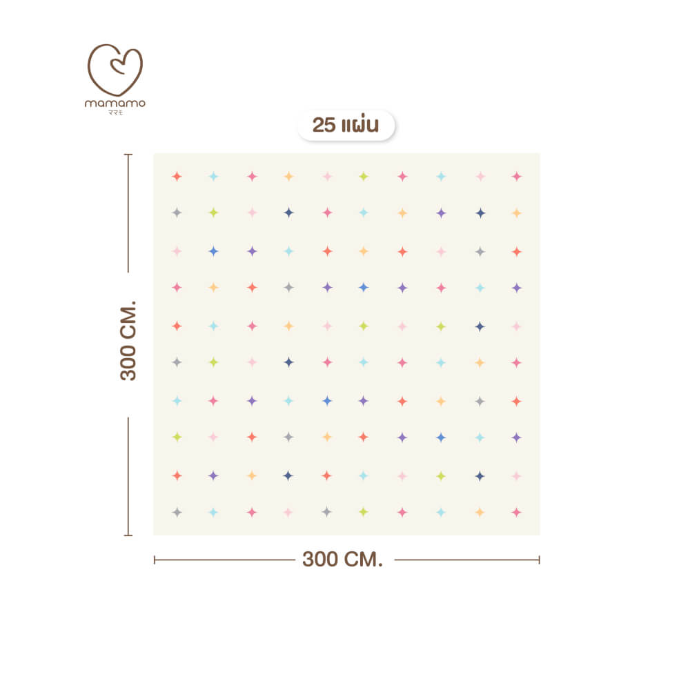 แผ่นรองคลาน จิ๊กซอว์ MAMAMO ชุด CHRISTMAS COLLECTION ลาย TWINKLE เซต 25 แผ่น เกรดพรีเมี่ยม หนา 1.4 CM. พร้อมขอบปิด พร้อมส่ง_8