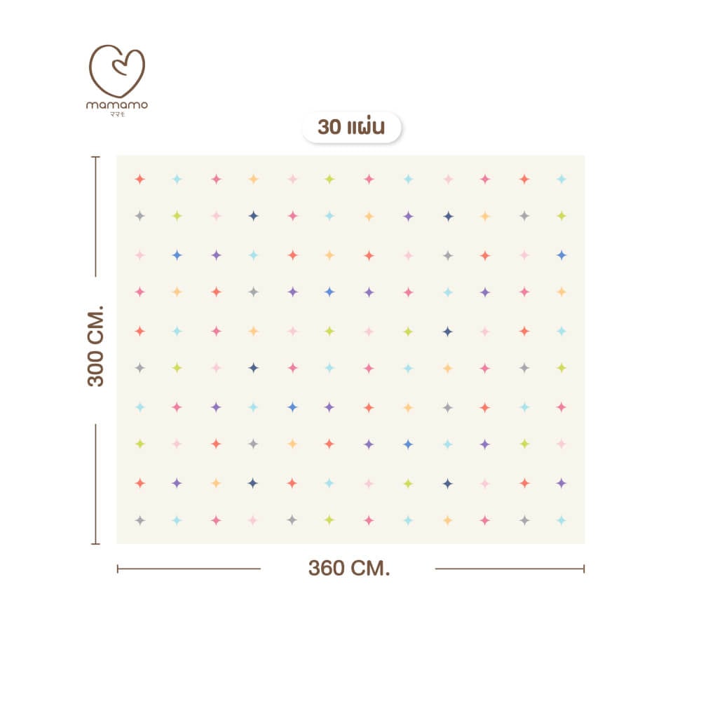 แผ่นรองคลาน จิ๊กซอว์ MAMAMO ชุด CHRISTMAS COLLECTION ลาย TWINKLE เซต 30 แผ่น เกรดพรีเมี่ยม หนา 1.4 CM. พร้อมขอบปิด พร้อมส่ง_8