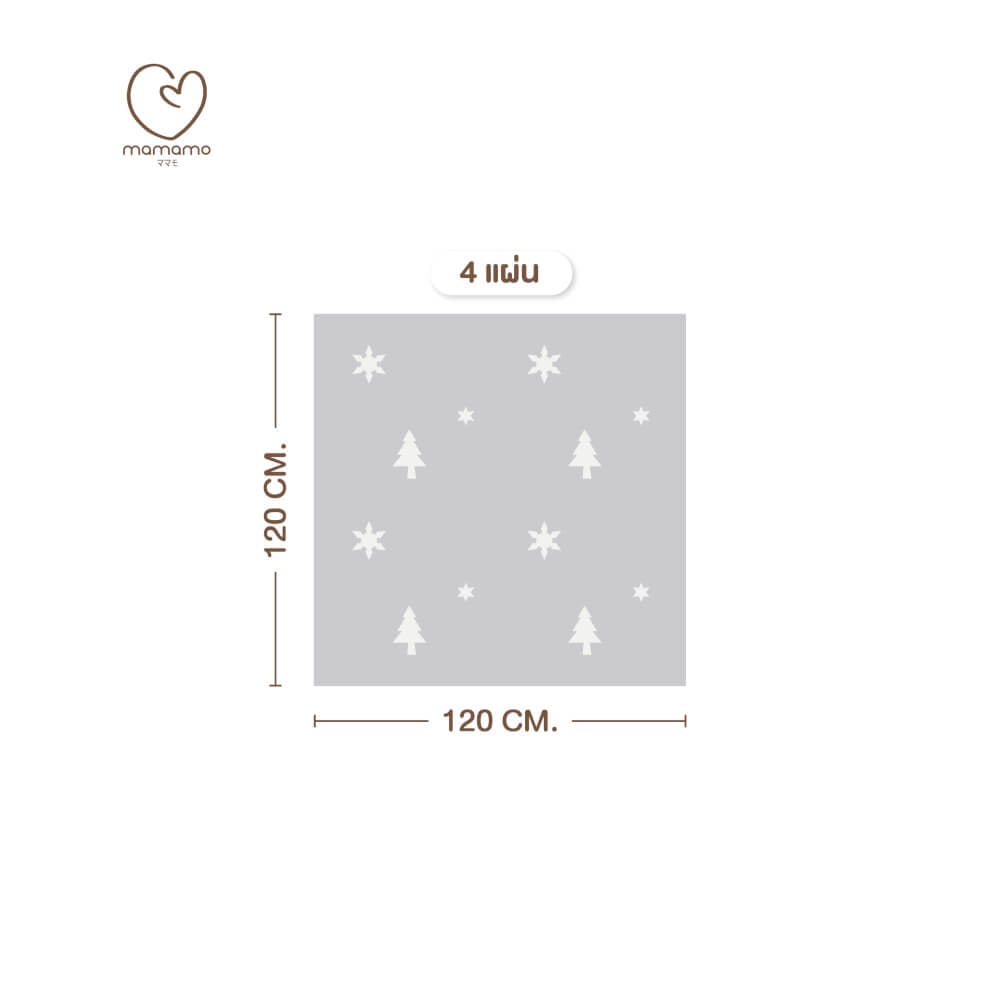 แผ่นรองคลาน จิ๊กซอว์ MAMAMO ชุด CHRISTMAS COLLECTION ลาย SNOW CHRISTMAS เซต 4 แผ่น เกรดพรีเมี่ยม หนา 1.4 CM. พร้อมขอบปิด พร้อมส่ง_7