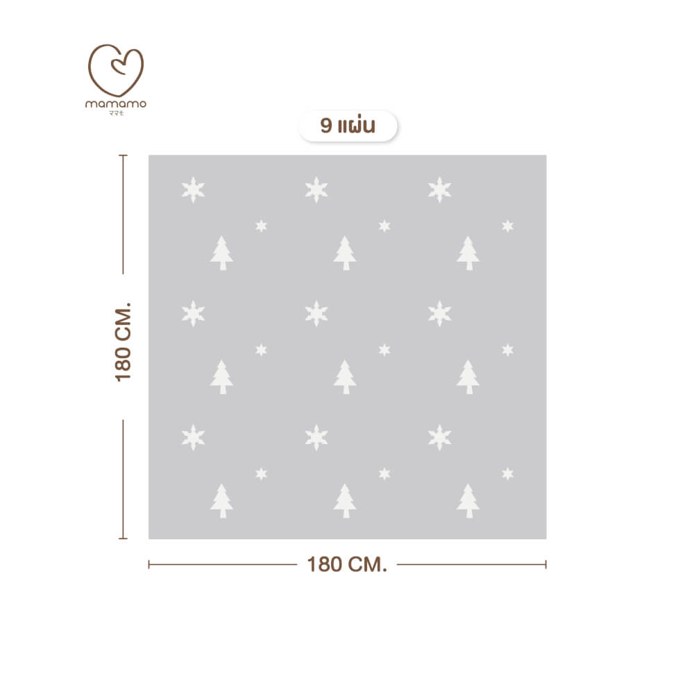 แผ่นรองคลาน จิ๊กซอว์ MAMAMO ชุด CHRISTMAS COLLECTION ลาย SNOW CHRISTMAS เซต 9 แผ่น เกรดพรีเมี่ยม หนา 1.4 CM. พร้อมขอบปิด พร้อมส่ง_7