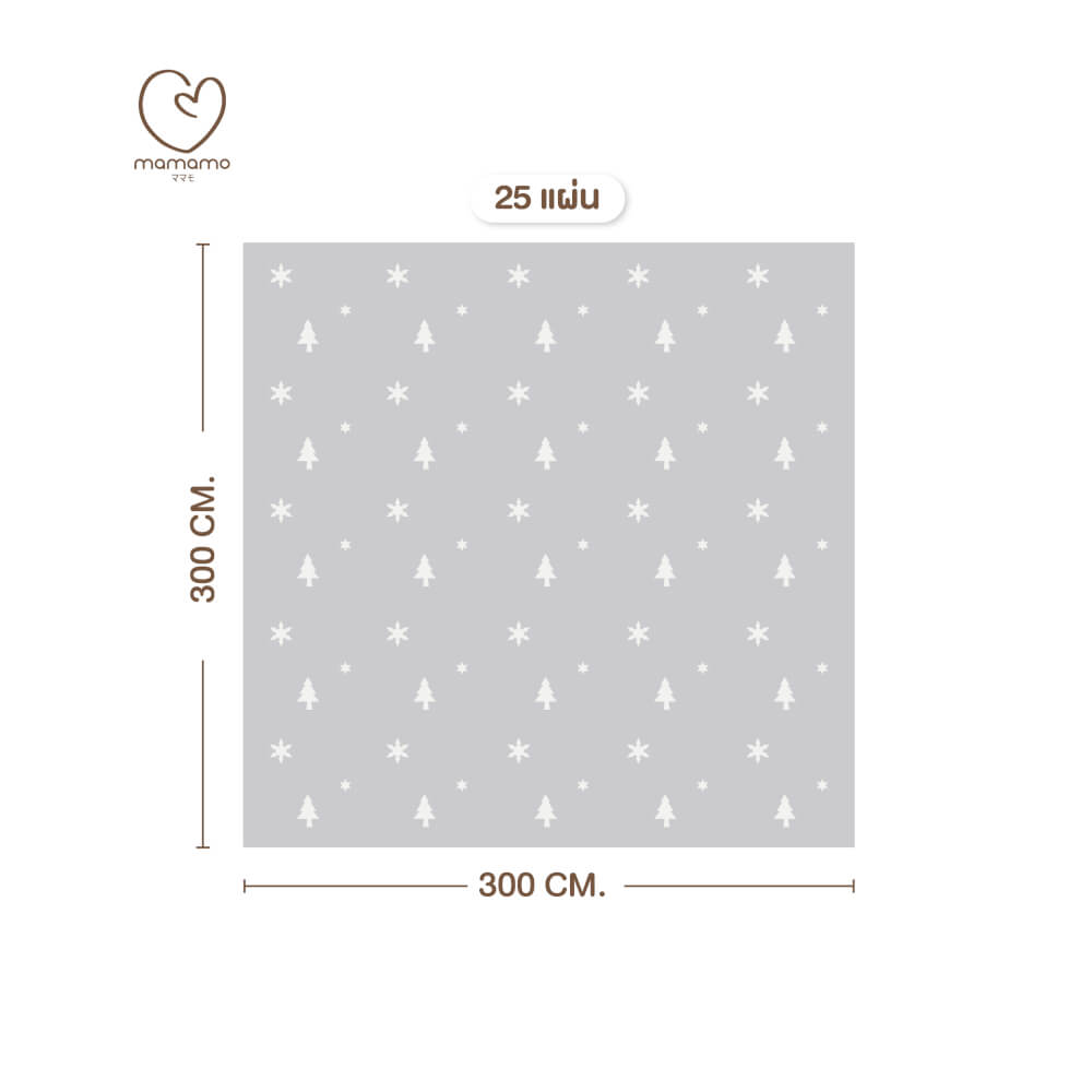 แผ่นรองคลาน จิ๊กซอว์ MAMAMO ชุด CHRISTMAS COLLECTION ลาย SNOW CHRISTMAS เซต 25 แผ่น เกรดพรีเมี่ยม หนา 1.4 CM. พร้อมขอบปิด พร้อมส่ง_7