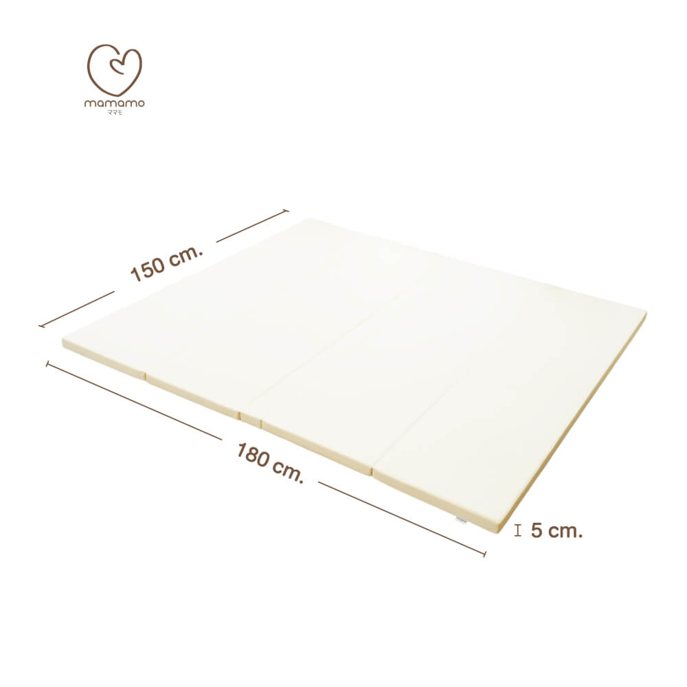 เบาะรองคลาน MAMAMO ขนาด 6 ฟุต วัสดุหนัง PU LEATHER เกรดพรีเมี่ยม หนา 5 CM. สีครีม พร้อมส่ง