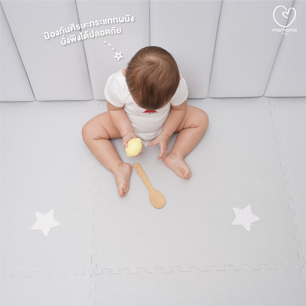 แผ่นกันกระแทกผนัง MAMAMO เซต 1 แผ่น สี CLOUD WALL CUSHION เกรดพรีเมี่ยม หนา 3 CM. รองรับแรงกระแทก ปลอดภัยต่อลูกน้อย พร้อมส่ง