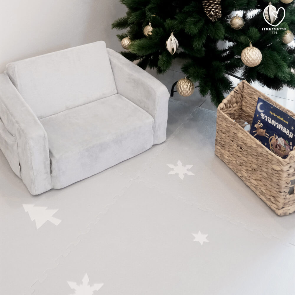 แผ่นรองคลาน จิ๊กซอว์ MAMAMO ชุด CHRISTMAS COLLECTION ลาย SNOW CHRISTMAS เซต 15 แผ่น เกรดพรีเมี่ยม หนา 1.4 CM. พร้อมขอบปิด พร้อมส่ง_2