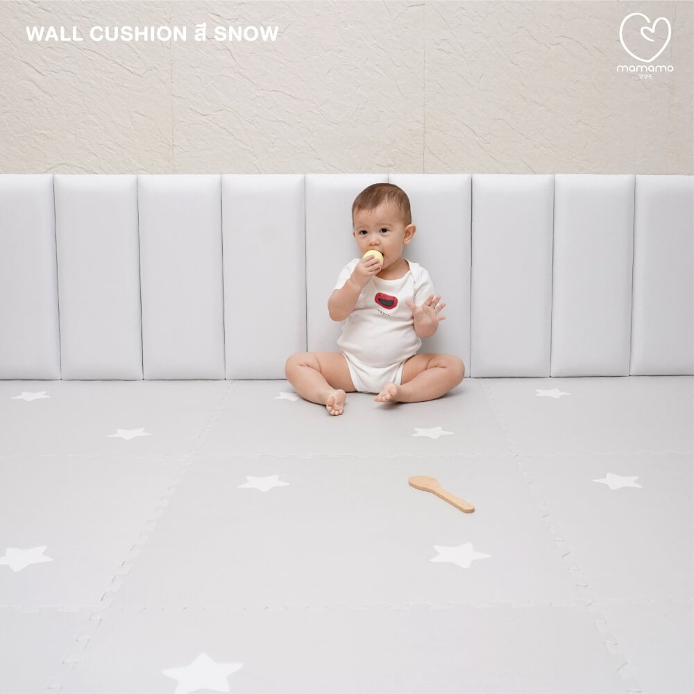 แผ่นกันกระแทกผนัง MAMAMO เซต 1 แผ่น สี CLOUD WALL CUSHION เกรดพรีเมี่ยม หนา 3 CM. รองรับแรงกระแทก ปลอดภัยต่อลูกน้อย พร้อมส่ง