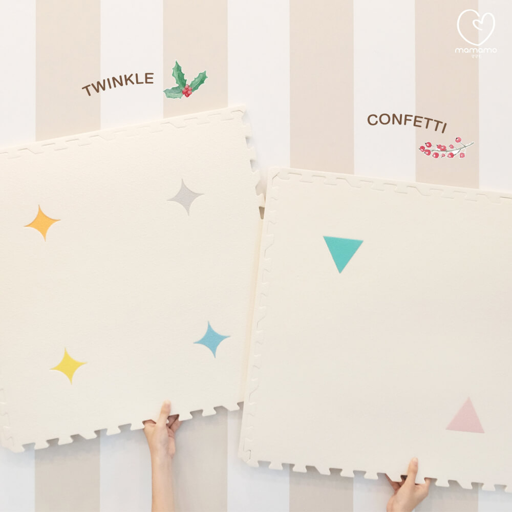 แผ่นรองคลาน จิ๊กซอว์ MAMAMO ชุด CHRISTMAS COLLECTION ลาย CONFETTI เซต 6 แผ่น เกรดพรีเมี่ยม หนา 1.4 CM. พร้อมขอบปิด แถมฟรี ถุงซิปพกพา พร้อมส่ง_3