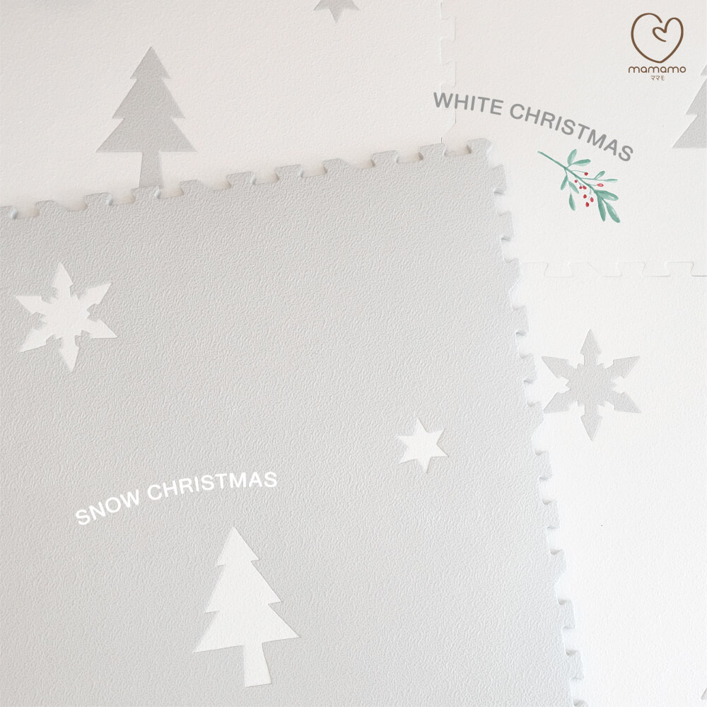 แผ่นรองคลาน จิ๊กซอว์ MAMAMO ชุด CHRISTMAS COLLECTION ลาย SNOW CHRISTMAS เซต 15 แผ่น เกรดพรีเมี่ยม หนา 1.4 CM. พร้อมขอบปิด พร้อมส่ง_3