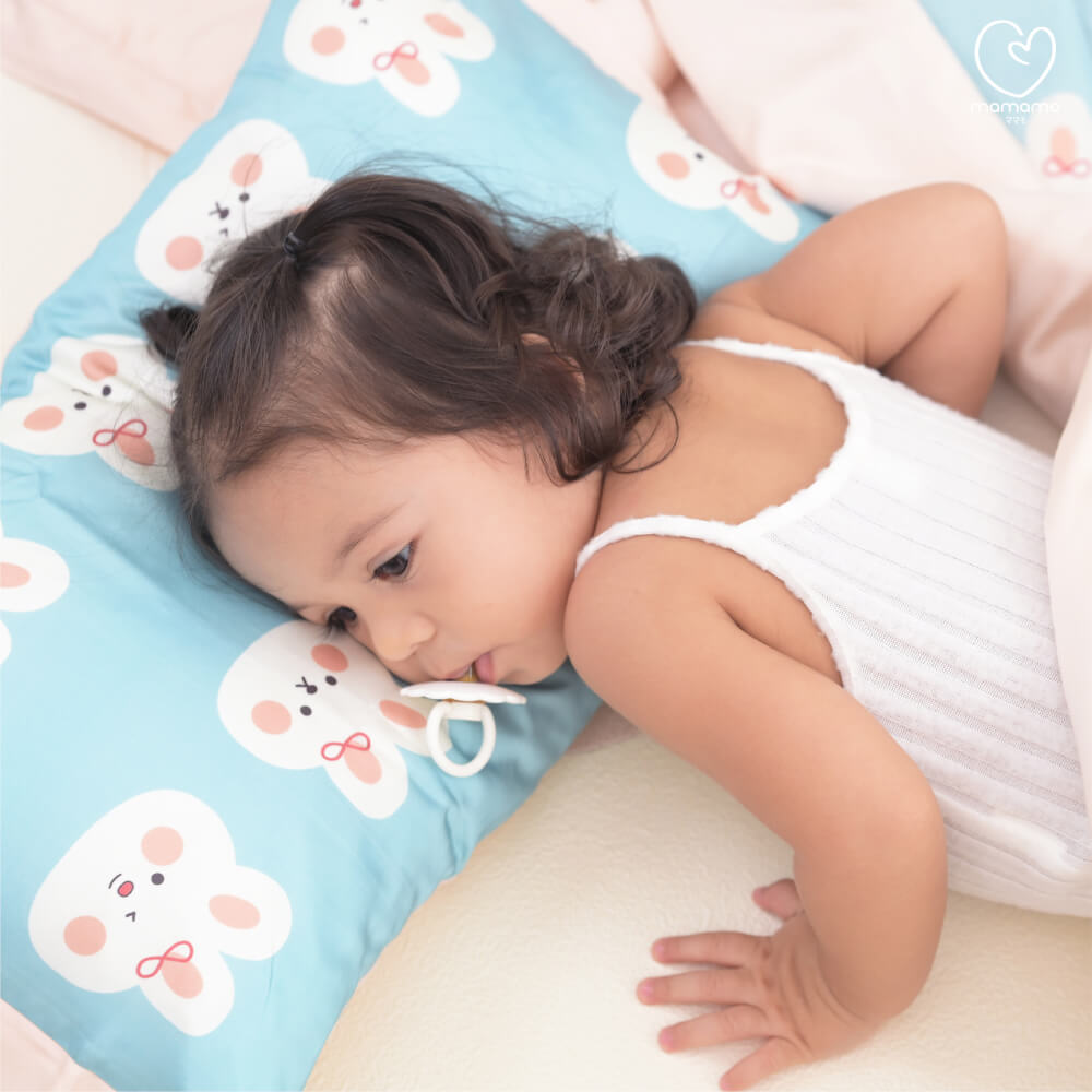 ผ้าห่ม MAMAMO ผ้า TENCEL ลาย BABY RABBIT ขนาด 120X150 CM. แถมฟรี ปลอกหมอน พร้อมส่ง_4