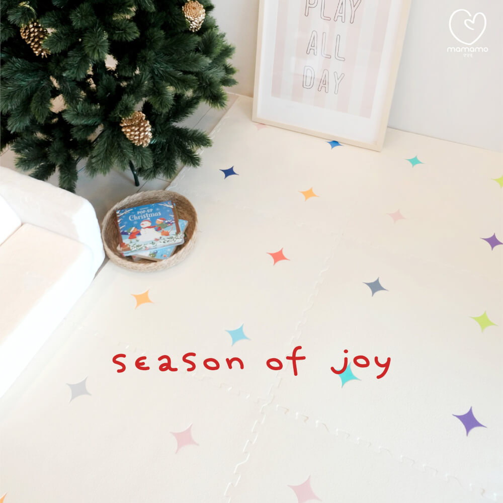 แผ่นรองคลาน จิ๊กซอว์ MAMAMO ชุด CHRISTMAS COLLECTION ลาย CONFETTI เซต 6 แผ่น เกรดพรีเมี่ยม หนา 1.4 CM. พร้อมขอบปิด แถมฟรี ถุงซิปพกพา พร้อมส่ง_4