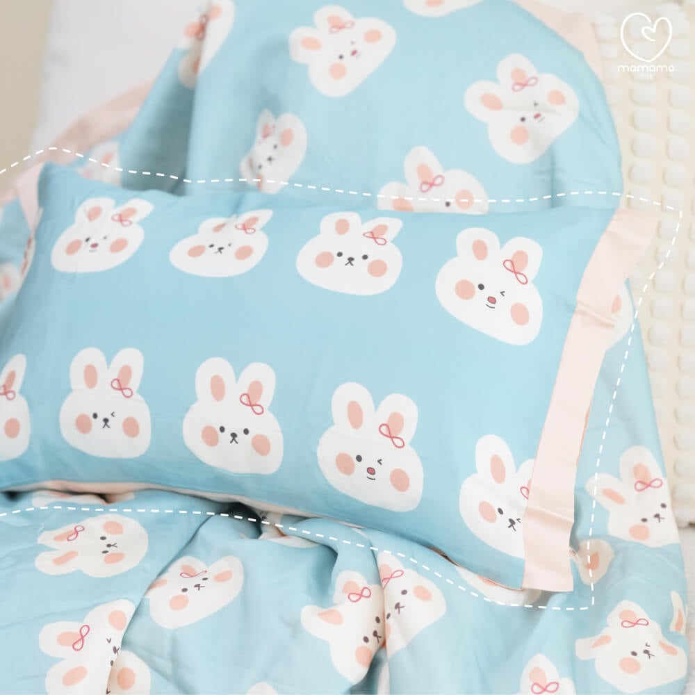 ผ้าห่ม MAMAMO ผ้า TENCEL ลาย BABY RABBIT ขนาด 120X150 CM. แถมฟรี ปลอกหมอน พร้อมส่ง_5