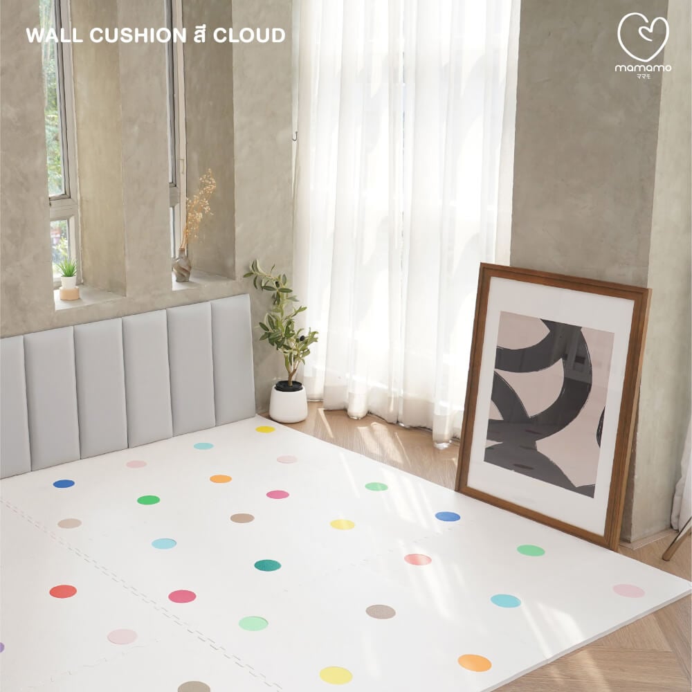 แผ่นกันกระแทกผนัง MAMAMO เซต 1 แผ่น สี CLOUD WALL CUSHION เกรดพรีเมี่ยม หนา 3 CM. รองรับแรงกระแทก ปลอดภัยต่อลูกน้อย พร้อมส่ง