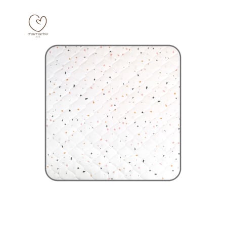 ผ้าปูรองคลาน MAMAMO ผ้าปูอเนกประสงค์ ลาย PASTEL TERRAZZO ขนาด 130X130 CM. เนื้อผ้านุ่มนิ่ม มีปุ่มกันลื่น พร้อมส่ง_0