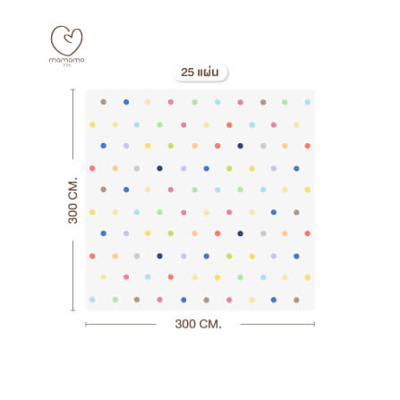 แผ่นรองคลาน จิ๊กซอว์ MAMAMO ลาย RAINBOW DOT เซต 25 แผ่น เกรดพรีเมี่ยม หนา 1.4 CM. พร้อมขอบปิด พร้อมส่ง