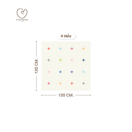 แผ่นรองคลาน จิ๊กซอว์ MAMAMO ชุด CHRISTMAS COLLECTION ลาย TWINKLE เซต 4 แผ่น เกรดพรีเมี่ยม หนา 1.4 CM. พร้อมขอบปิด พร้อมส่ง_0