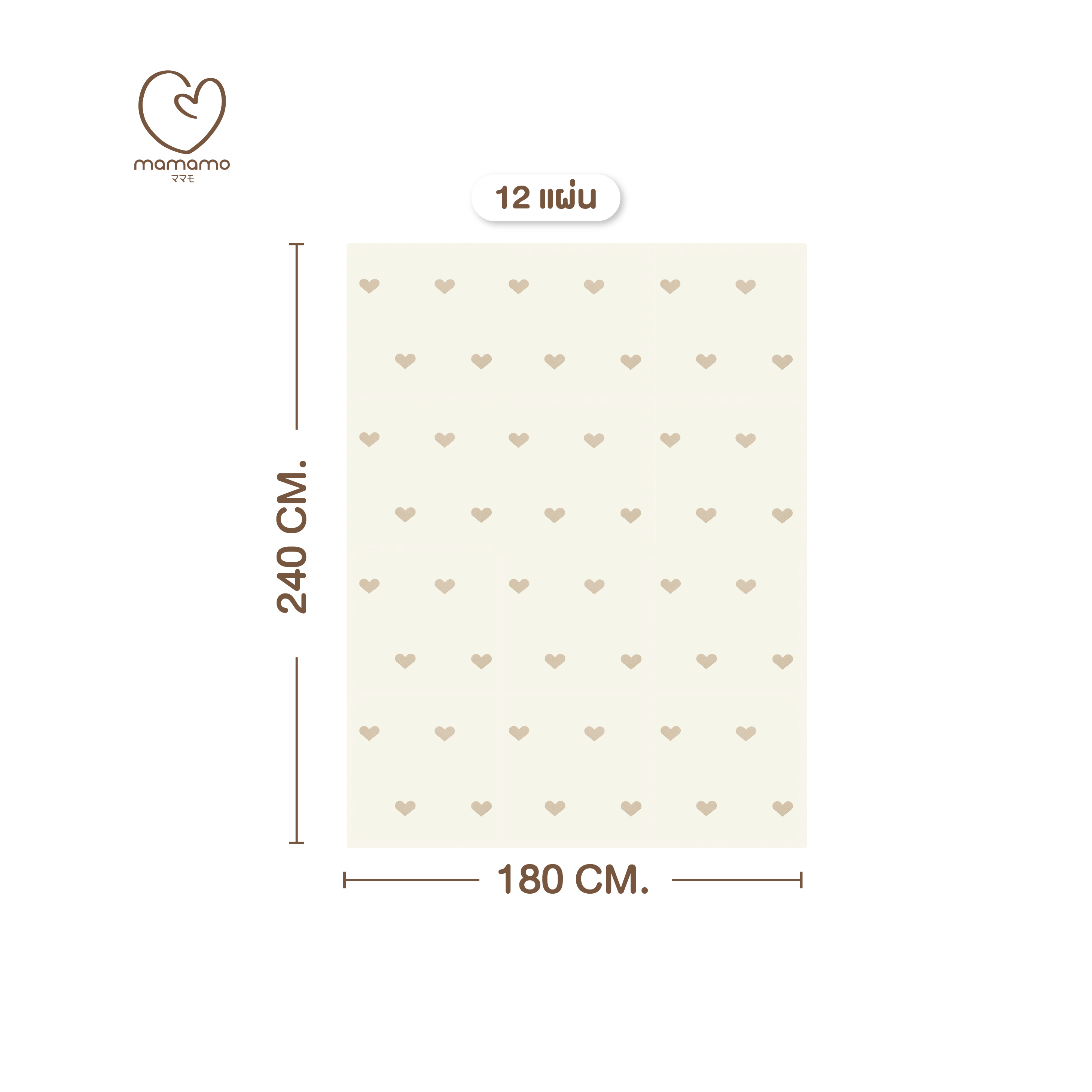 แผ่นรองคลาน จิ๊กซอว์ MAMAMO ลาย HEART เซต 12 แผ่น เกรดพรีเมี่ยม หนา 1.4 CM. พร้อมขอบปิด พร้อมส่ง_0