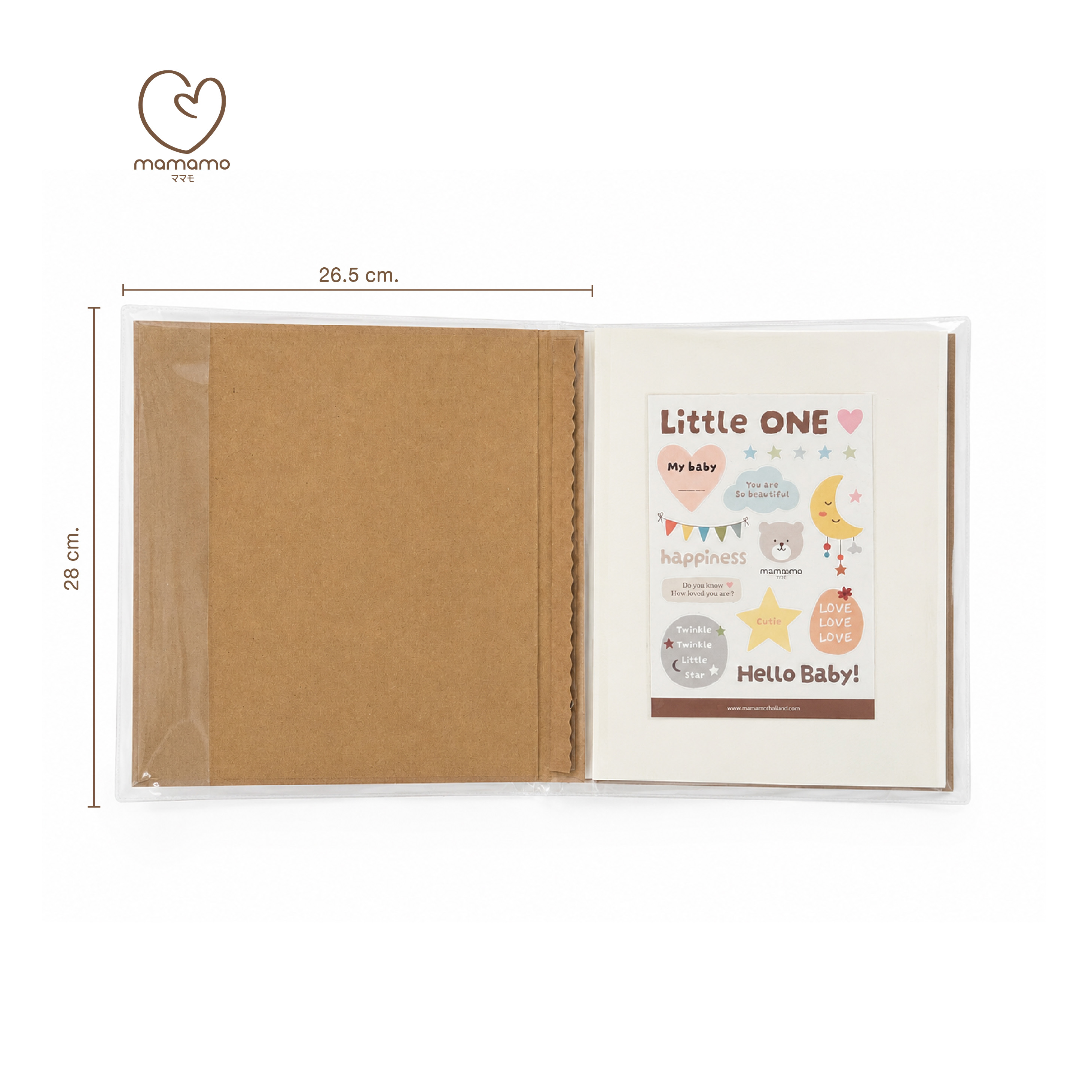 อัลบั้มเก็บความทรงจำลูกน้อย MAMAMO 26.5 CM. X 28 CM. แถมฟรี สติกเกอร์ตกแต่งสุดน่ารัก_0