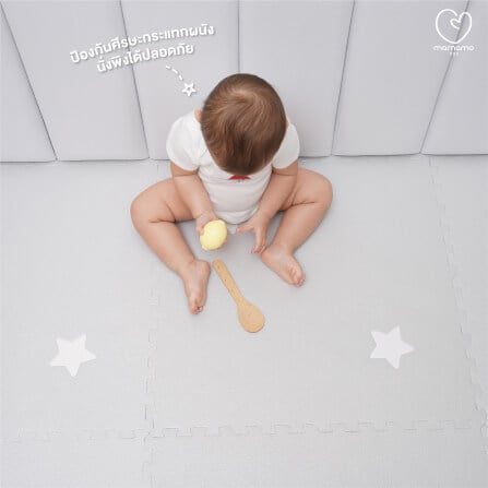 แผ่นกันกระแทกผนัง MAMAMO เซต 1 แผ่น สี CLOUD WALL CUSHION เกรดพรีเมี่ยม หนา 3 CM. รองรับแรงกระแทก ปลอดภัยต่อลูกน้อย พร้อมส่ง_2