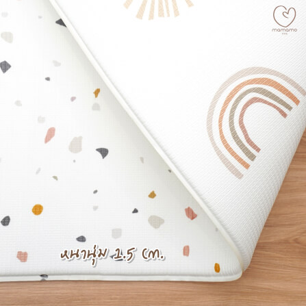 แผ่นรองคลาน PU ม้วน MAMAMO ความหนาพรีเมี่ยม 1.5 CM. ขนาด 140X200 CM. ลาย PASTEL TERRAZZO มีลาย 2 ด้าน พร้อมส่ง_2