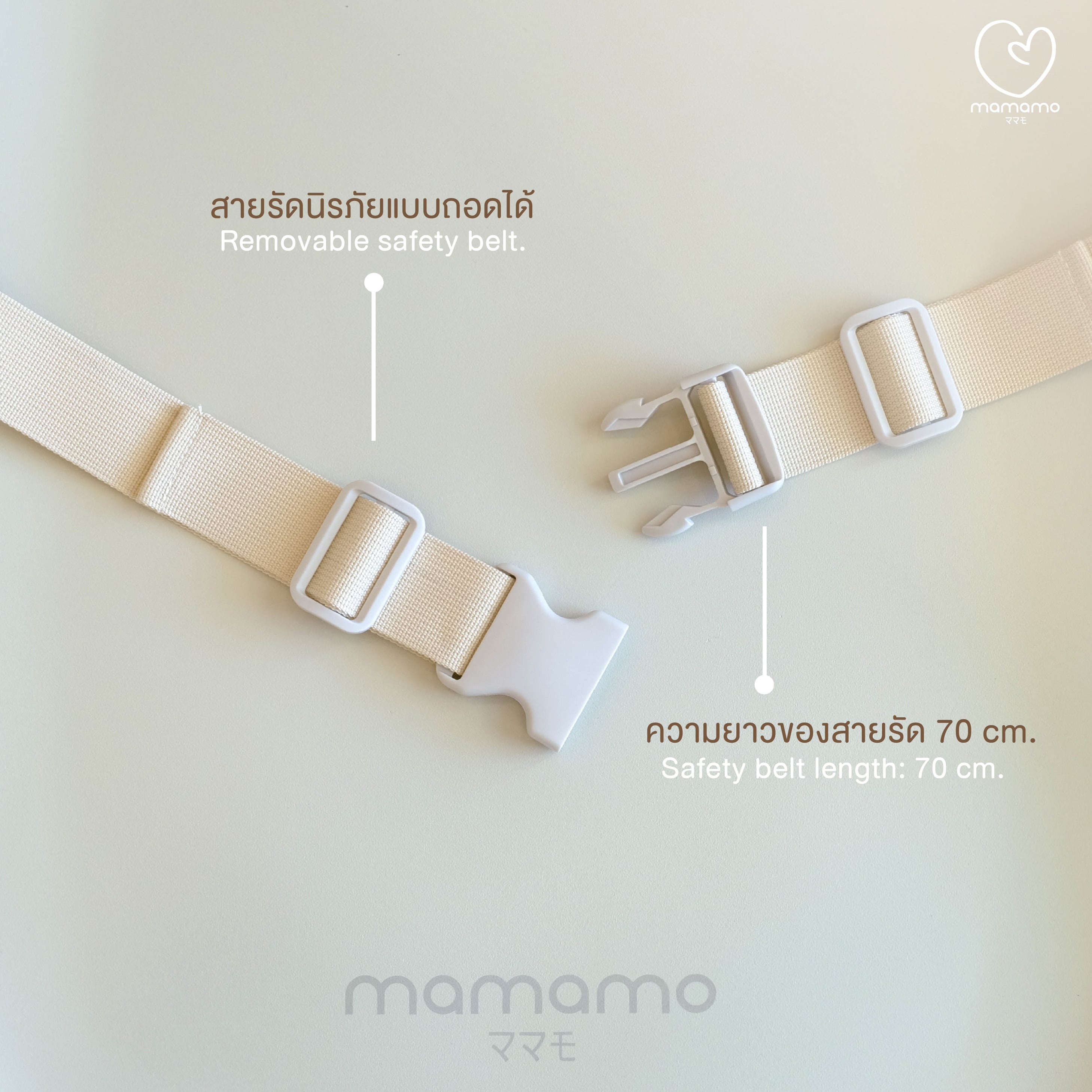 เบาะเปลี่ยนผ้าอ้อมเด็ก MAMAMO สีเทา (GREY) พร้อมสายรัดนิรภัย วัสดุ PU เกรดพรีเมี่ยม ปลอดภัย นุ่ม ไม่ระคายเคือง_3