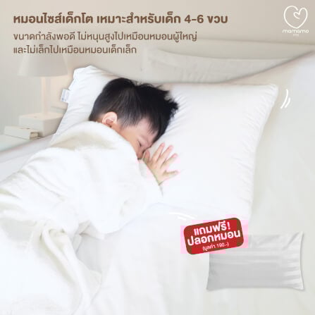 หมอนกันไรฝุ่น MAMAMO ไซส์ M สำหรับเด็ก 4-6 ขวบขึ้นไป ลดการสะสมของไรฝุ่น ไม่ก่อให้เกิดภูมิแพ้ แถมฟรี ปลอกหมอน พร้อมส่ง_4
