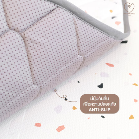 ผ้าปูรองคลาน MAMAMO ลาย PASTEL TERRAZZO รูปทรงวงกลม เนื้อผ้านุ่มนิ่ม มีปุ่มกันลื่น พร้อมส่ง_5