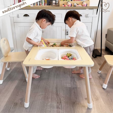 โต๊ะหลุม MAMAMO เสริมพัฒนาการ สีครีม ดีไซน์โค้งมน ปลอดภัยต่อลูกน้อย เฟอร์นิเจอร์เด็ก พร้อมส่ง_9