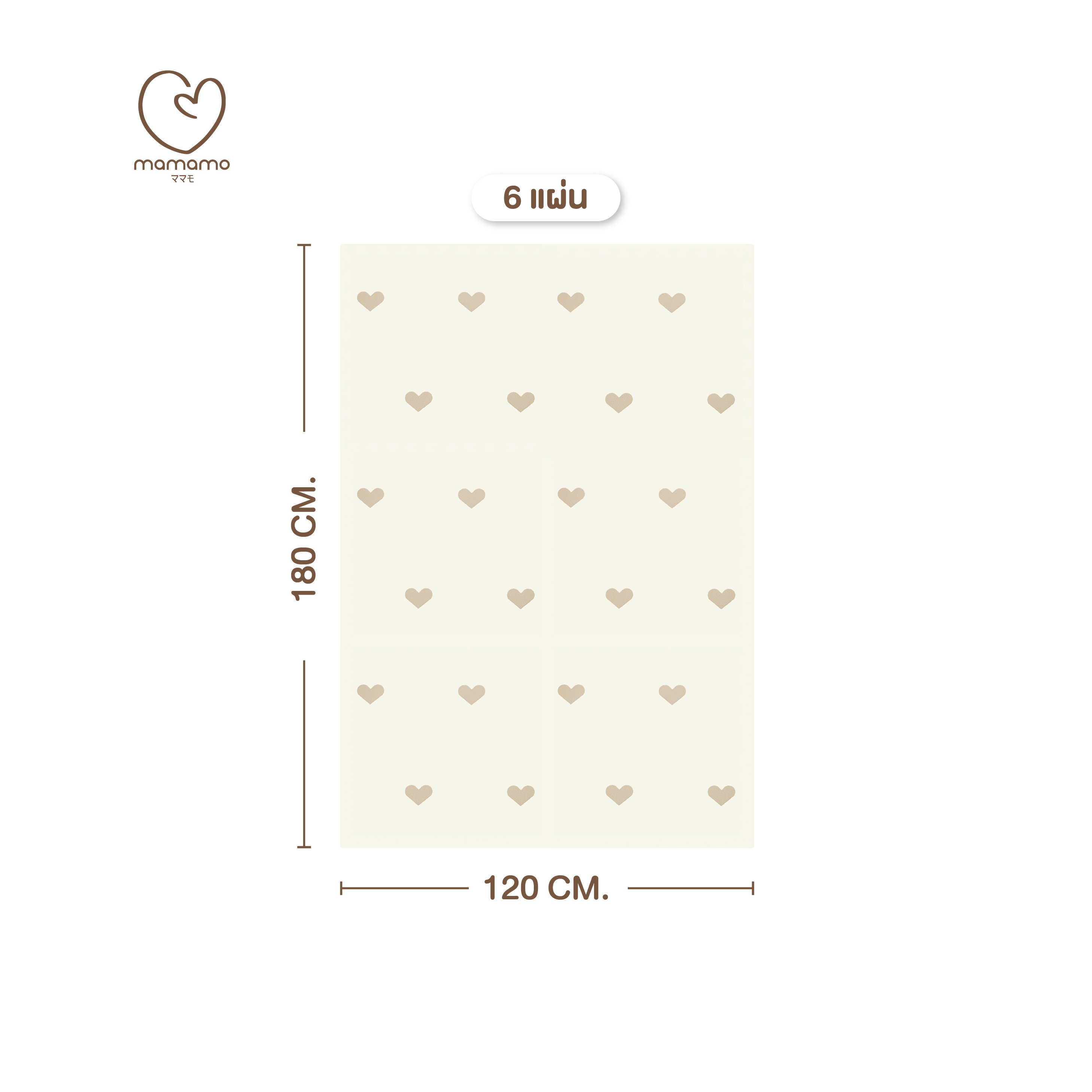 แผ่นรองคลาน จิ๊กซอว์ MAMAMO ลาย HEART เซต 6 แผ่น เกรดพรีเมี่ยม หนา 1.4 CM. พร้อมขอบปิด แถมฟรี ถุงซิปพกพา พร้อมส่ง_0