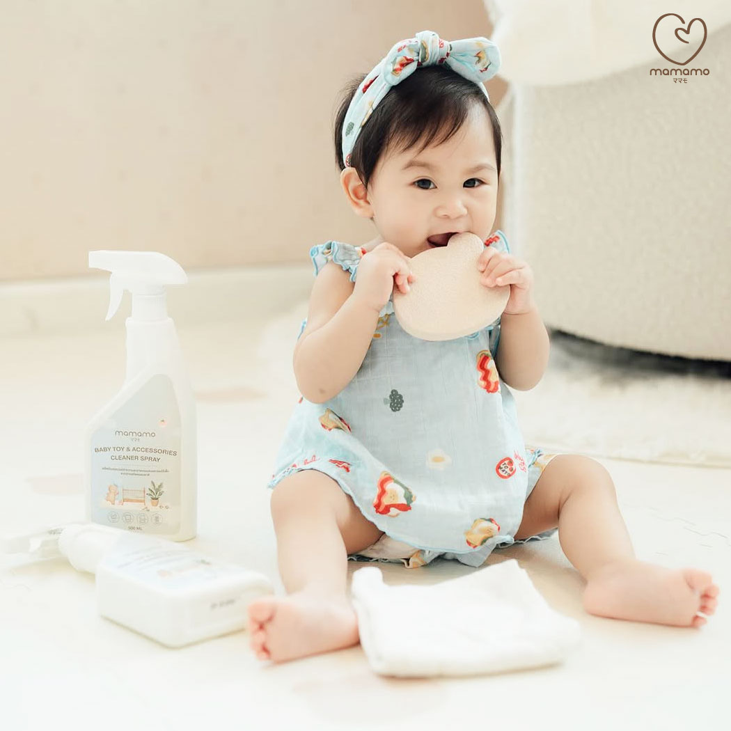 น้ำยาทำความสะอาดของเล่นเด็กและแผ่นรองคลาน MAMAMO สเปรย์ กลิ่นพีช ขนาด 500 ML. พร้อมส่ง_9